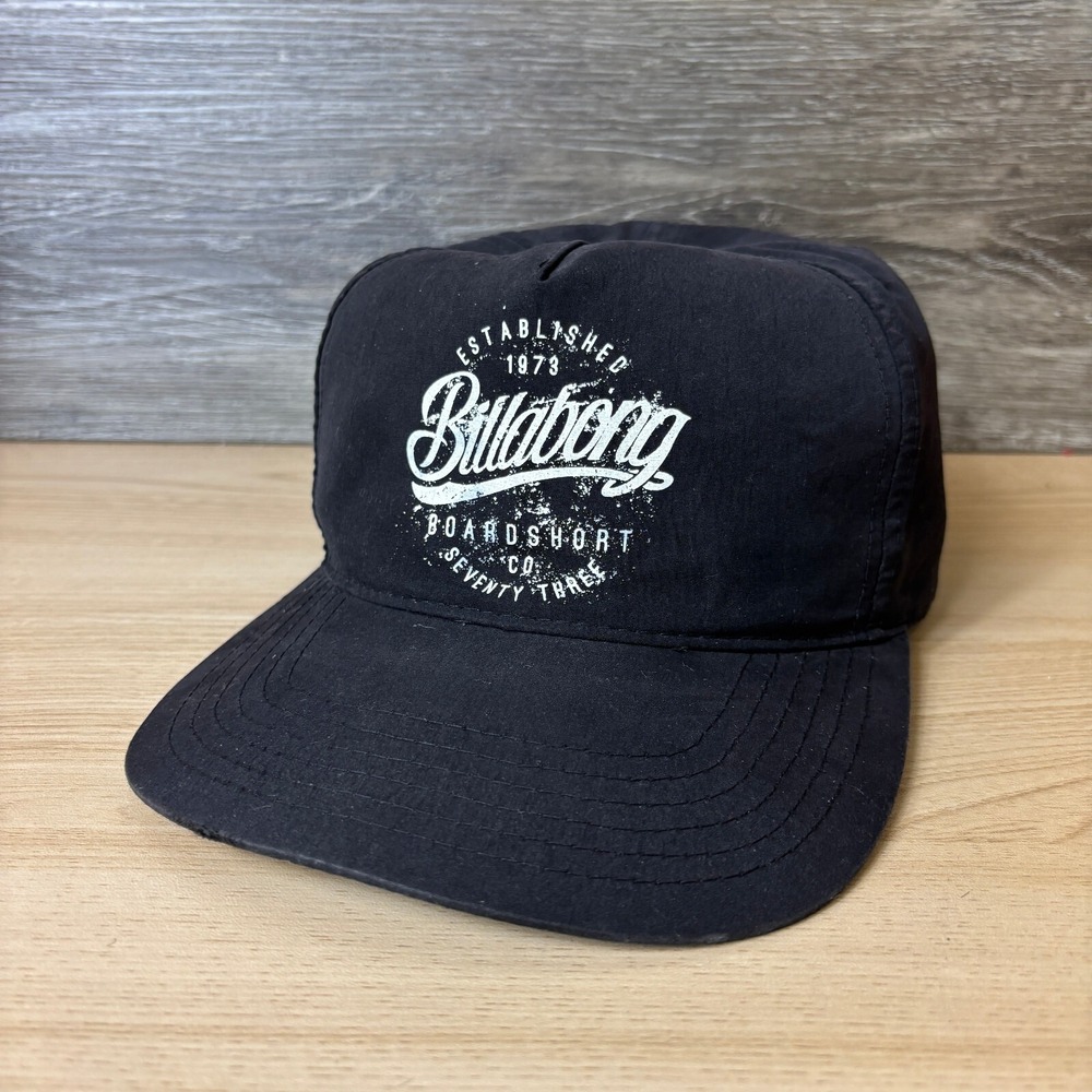 BillaBong Hat Cap Snap Back Black Surf Surfing Board‎ Short Material Adjustable